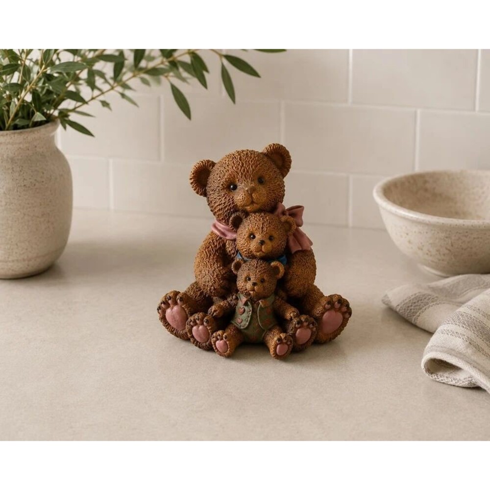 Vintage Style Bear Family Figurine Decor